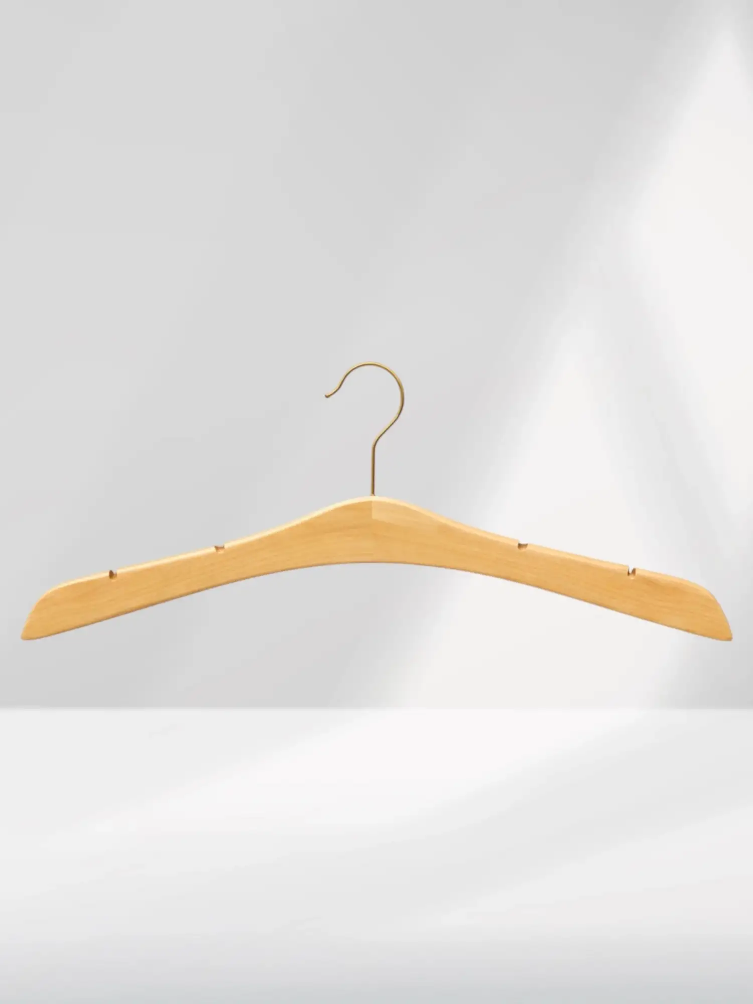 Naturel Ahşap Gold Kancalı Gelinlik Triko Abiye Askısı