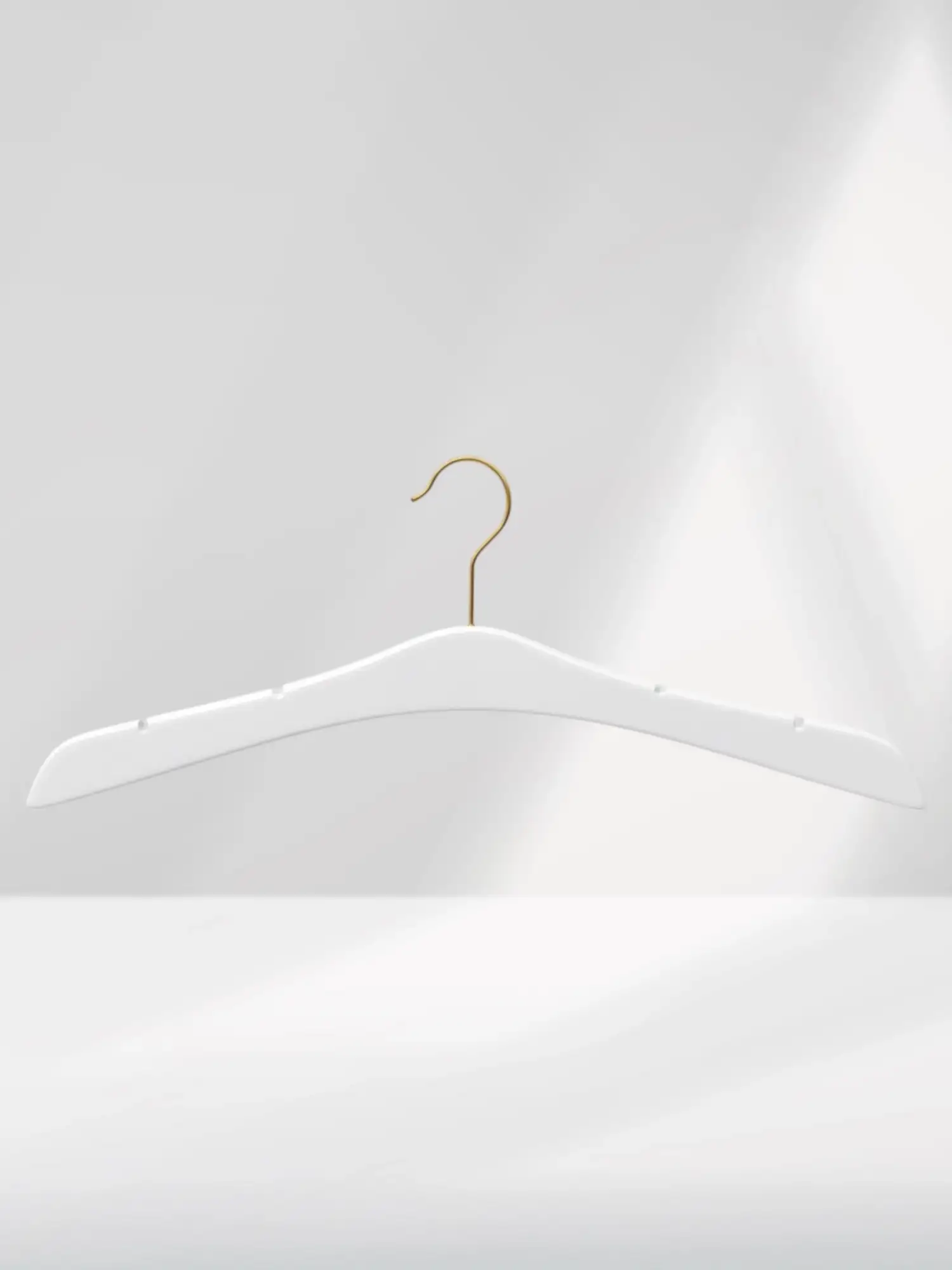 Beyaz Ahşap Gold Kancalı Gelinlik Triko Abiye Askısı