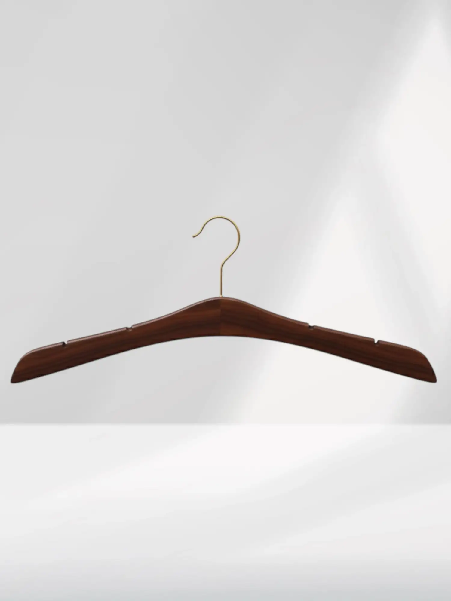 Ceviz Ahşap Gold Kancalı Gelinlik Triko Abiye Askısı