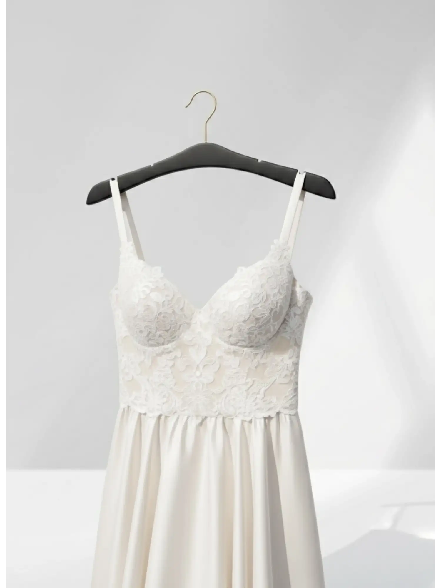 Siyah Ahşap Gold Kancalı Gelinlik Triko Abiye Askısı