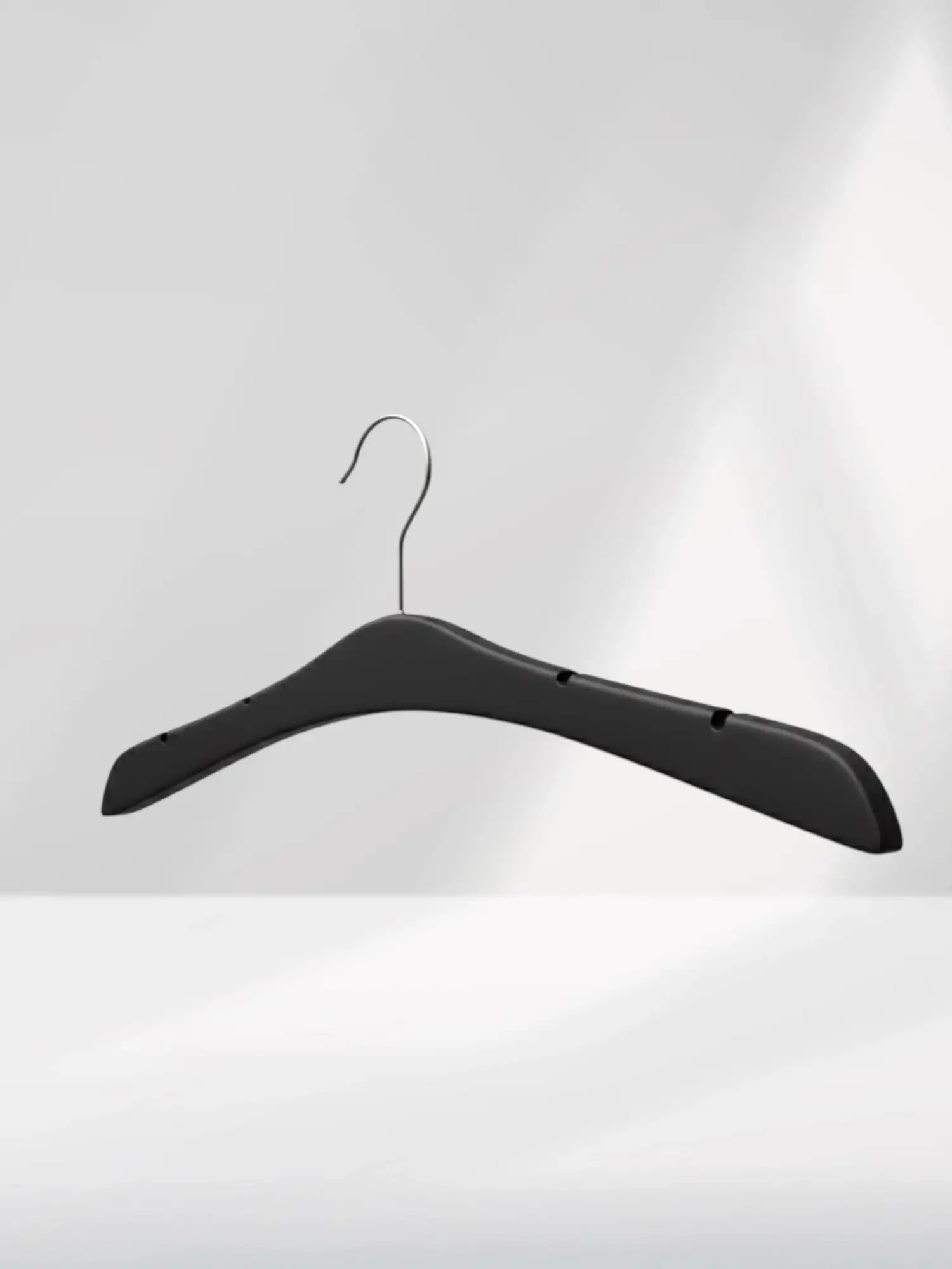 Siyah Ahşap Nikel Kancalı Gelinlik Triko Abiye Askısı