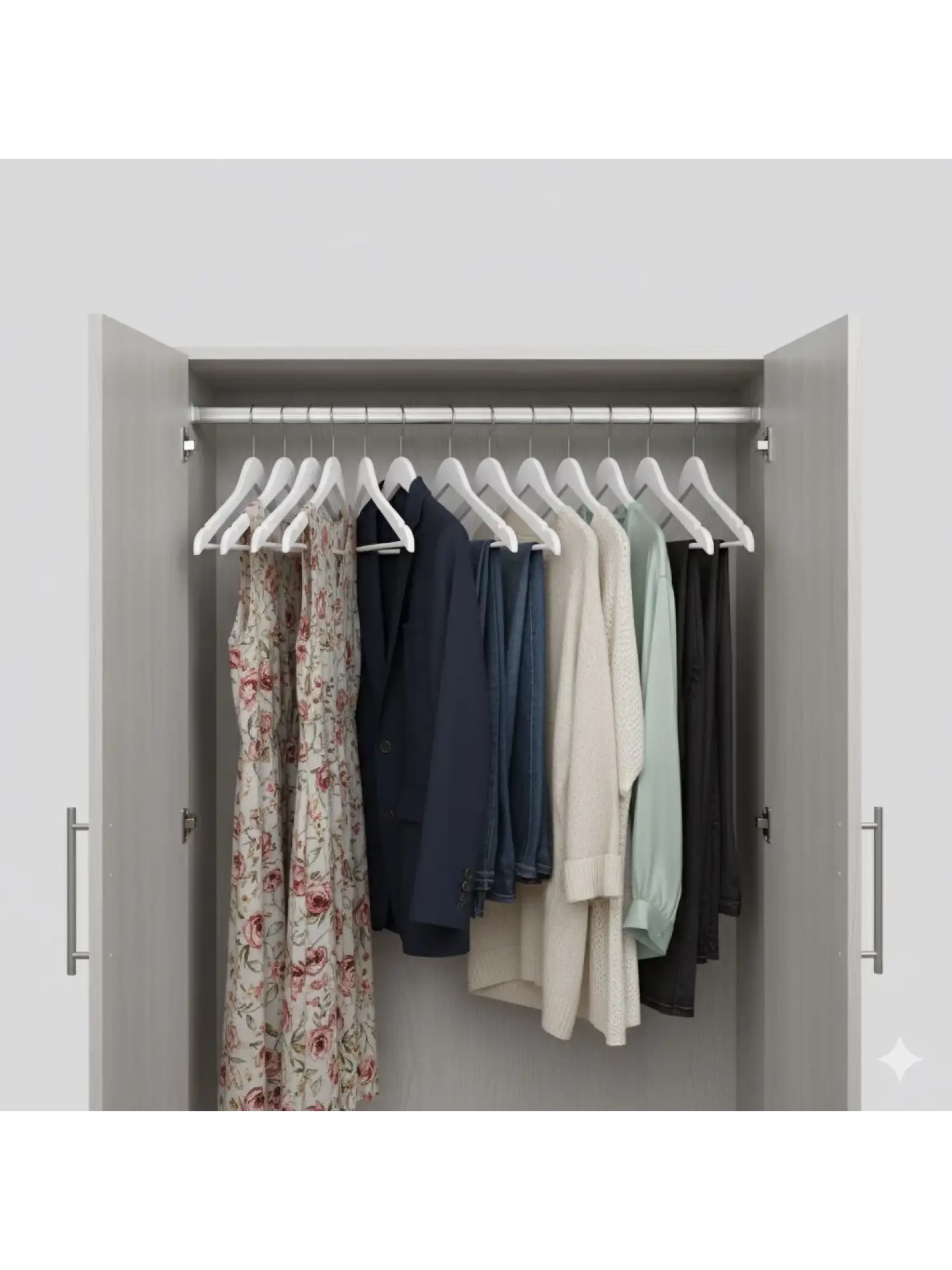 Beyaz Ahşap Elbise Pantolon Askısı