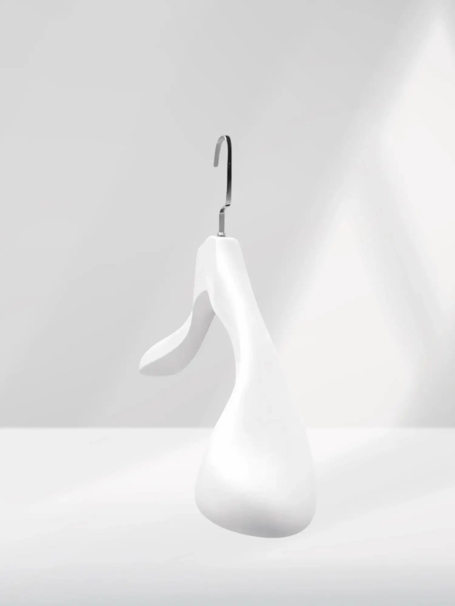 Beyaz Ahşap Nikel Lama Kancalı Ceket Askısı