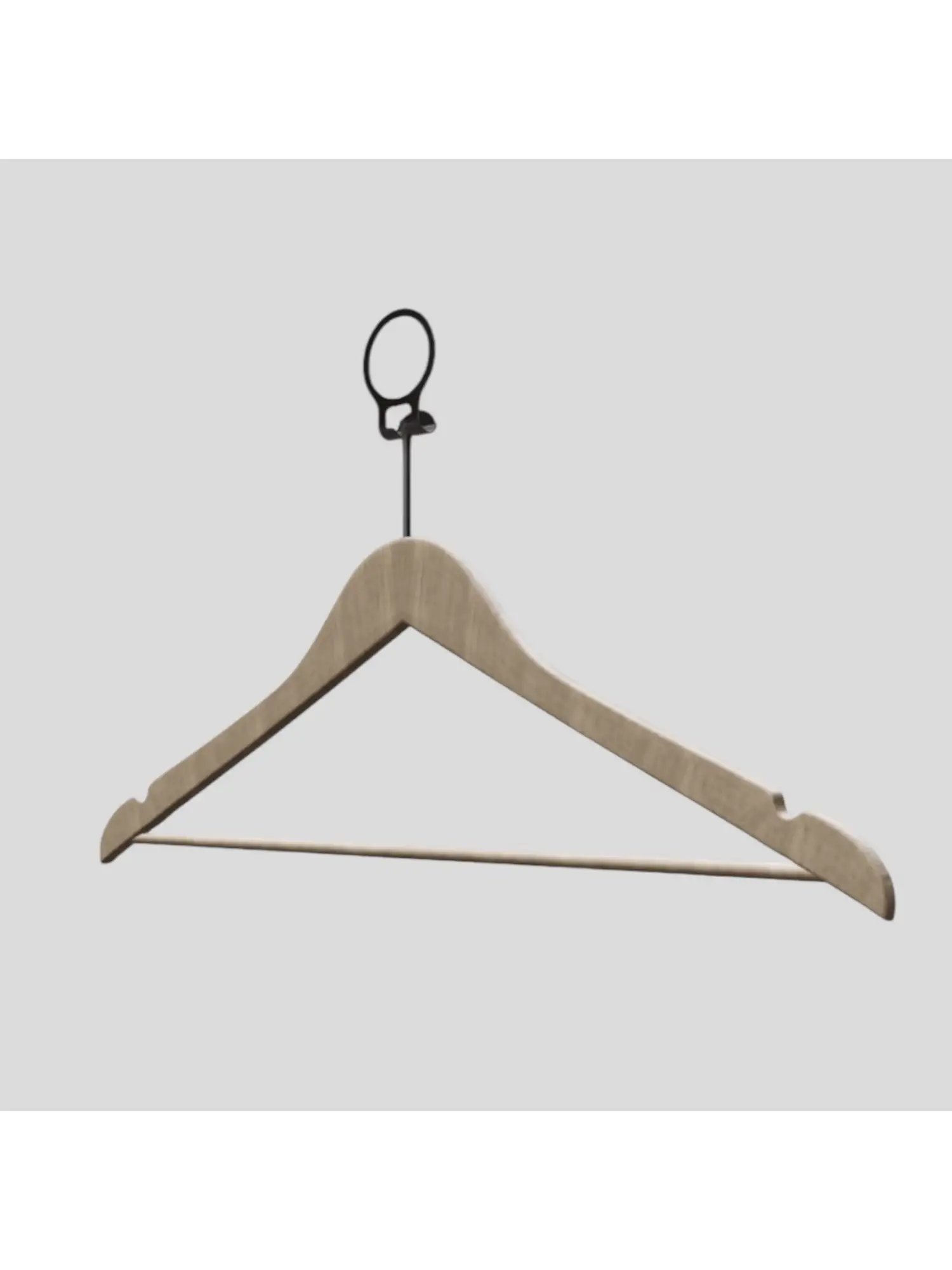 Naturel Ahşap Otel Elbise Pantolon Askısı