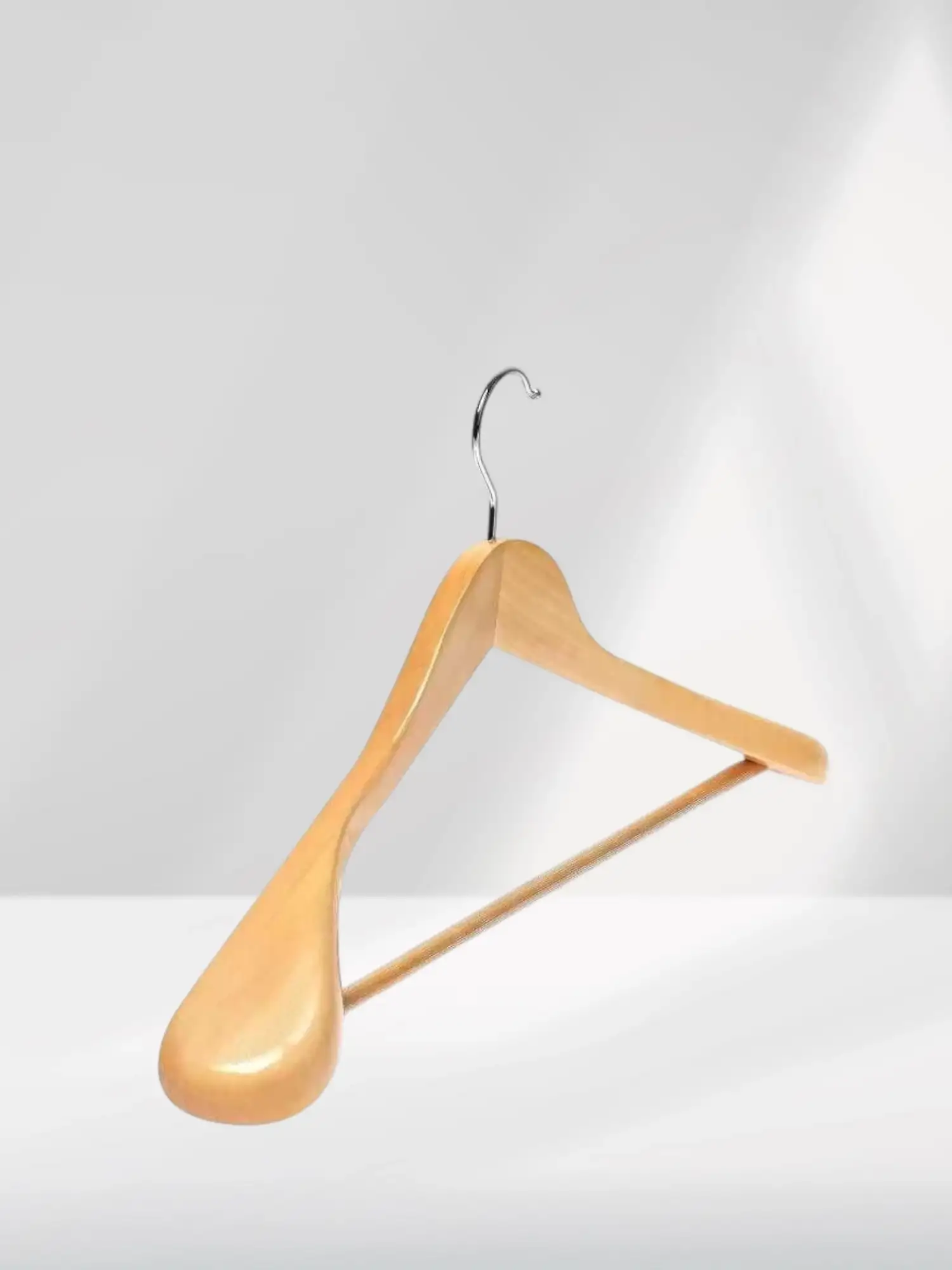 Naturel Ahşap Pabuçlu Ceket Takım Elbise Askısı