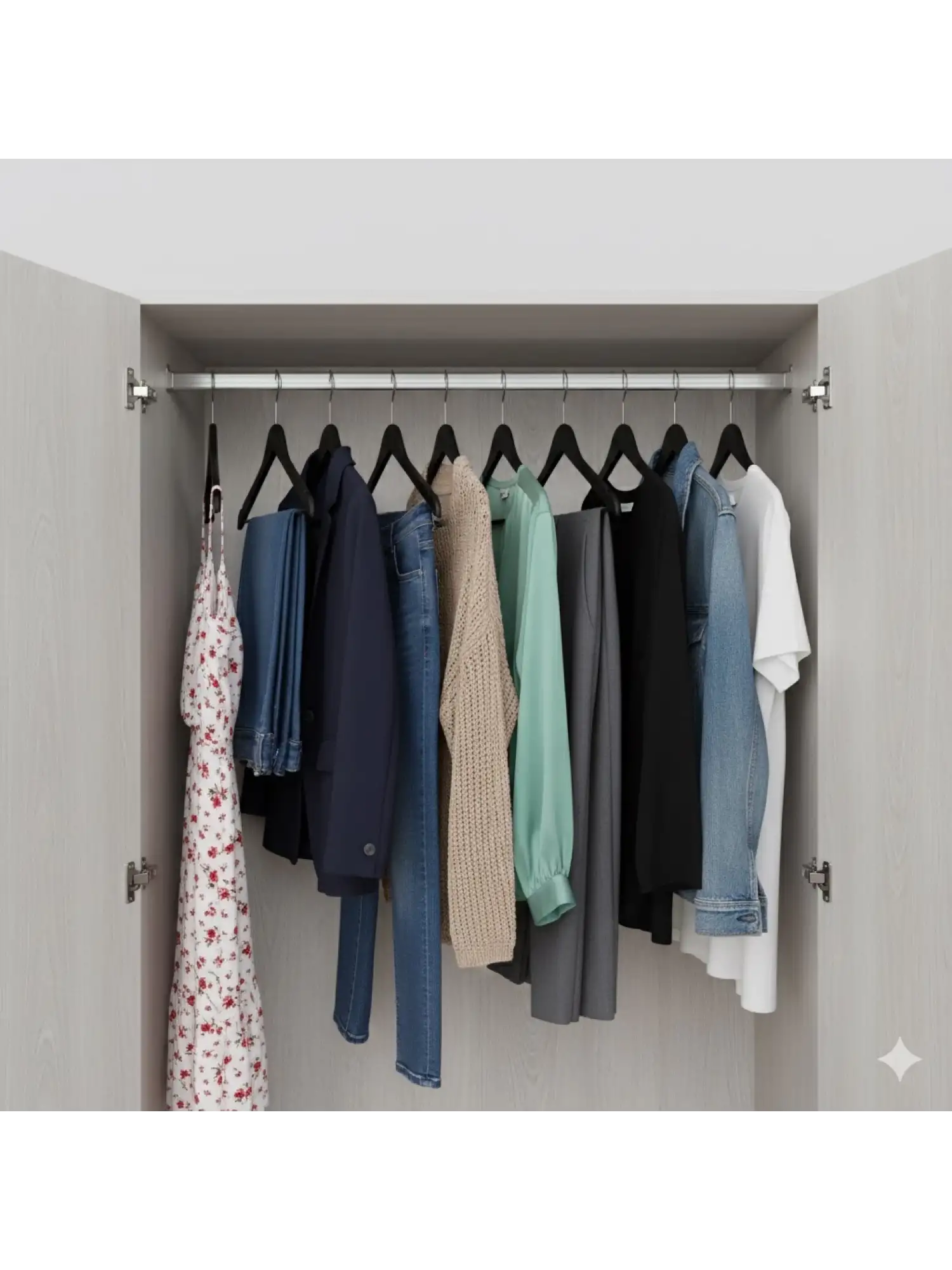 Siyah Ahşap Elbise Pantolon Askısı