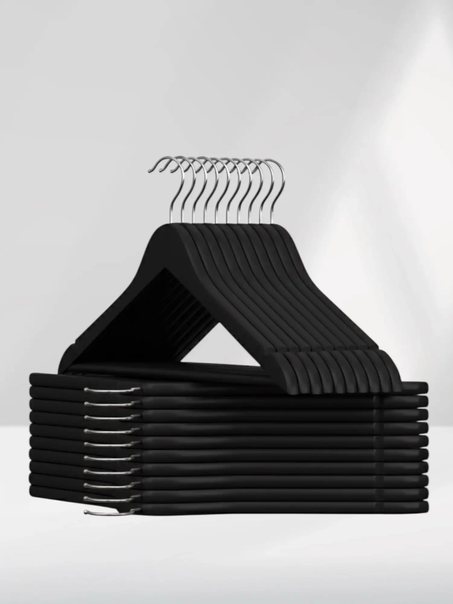 Siyah Ahşap Elbise Pantolon Askısı