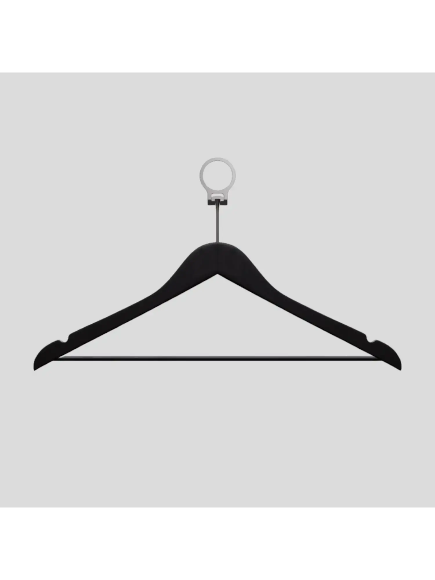 Siyah Ahşap Otel Elbise Pantolon Askısı