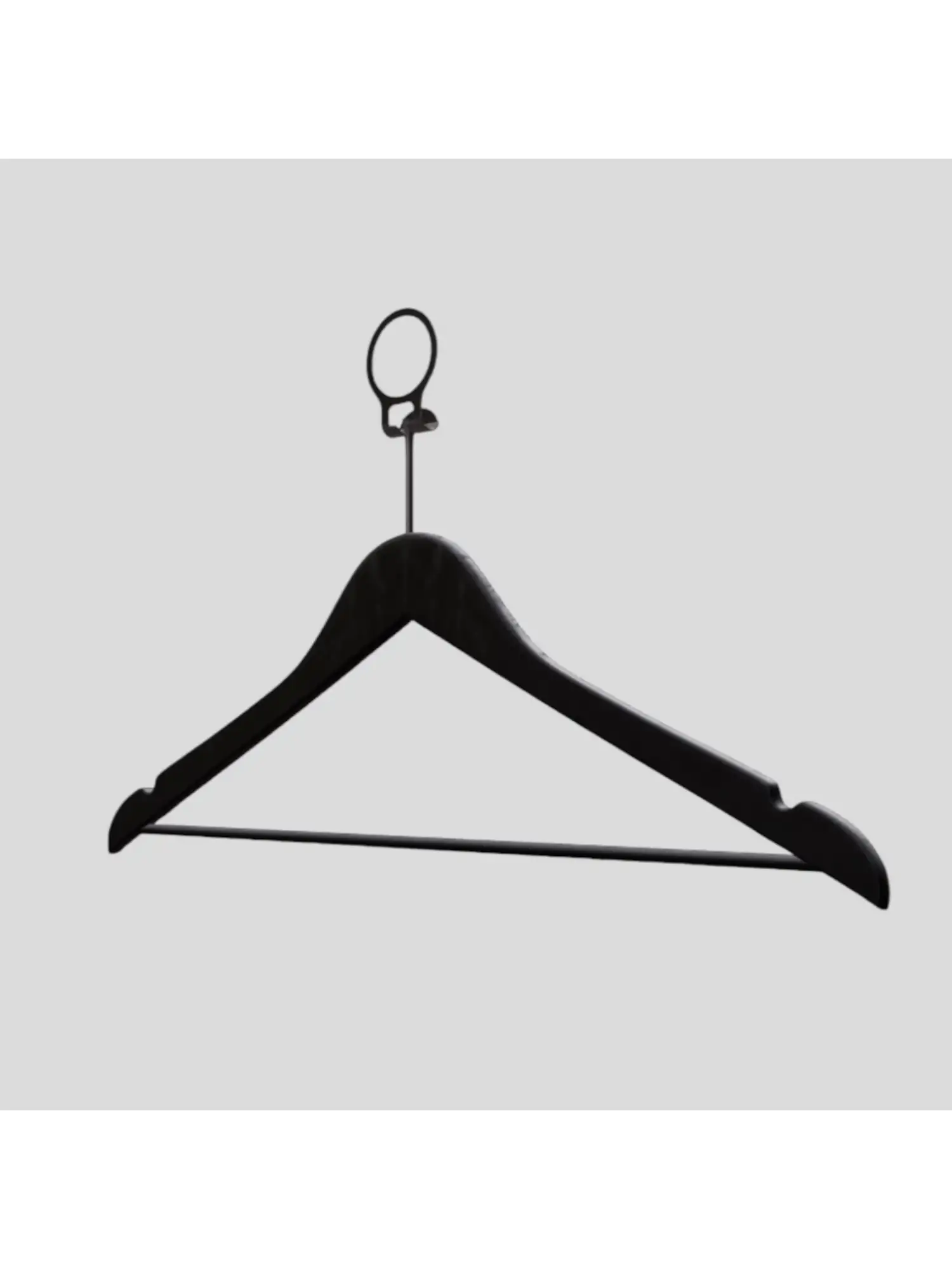 Siyah Ahşap Otel Elbise Pantolon Askısı