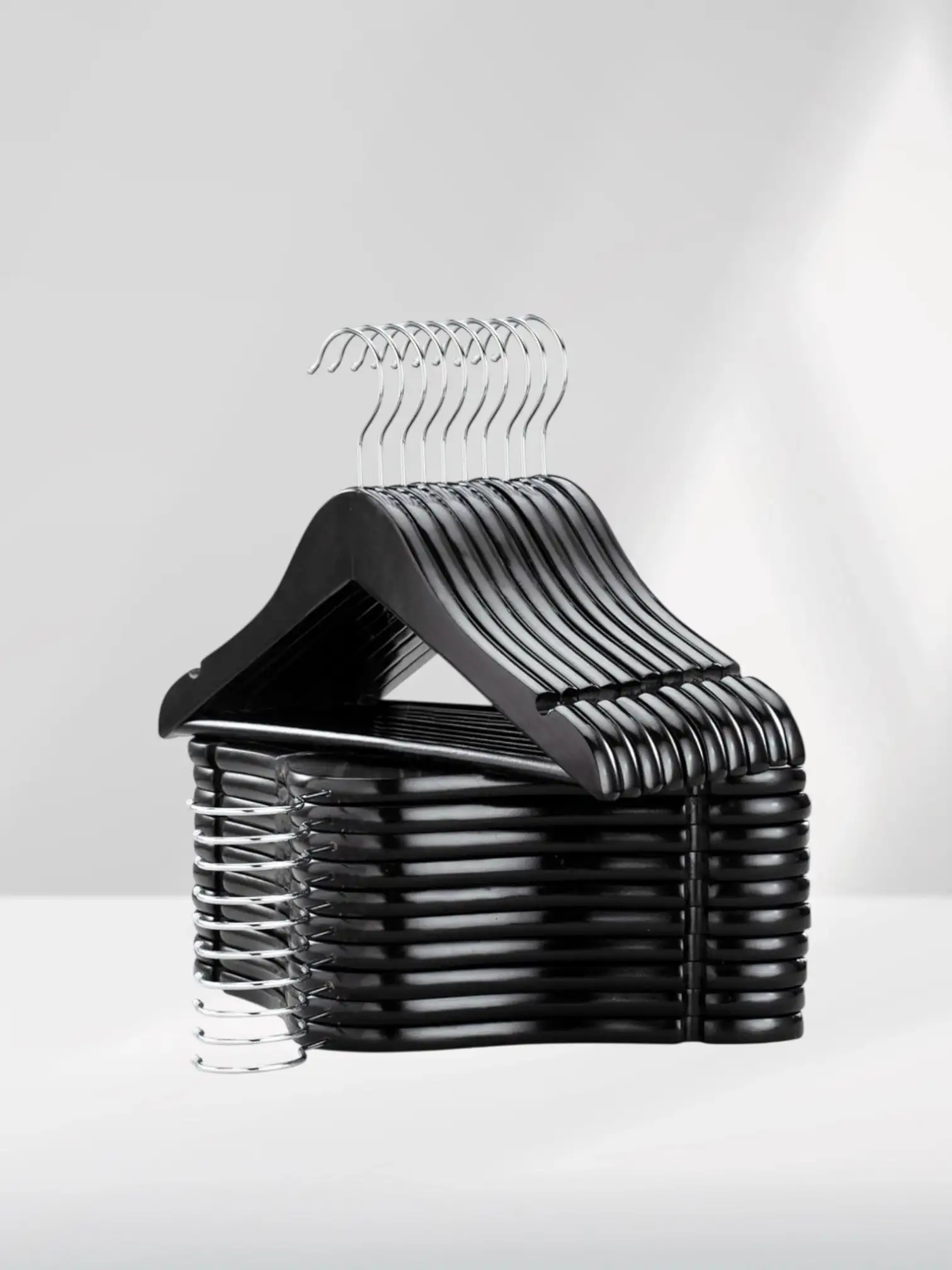 Siyah Ahşap Bebek Elbise Pantolon Askısı