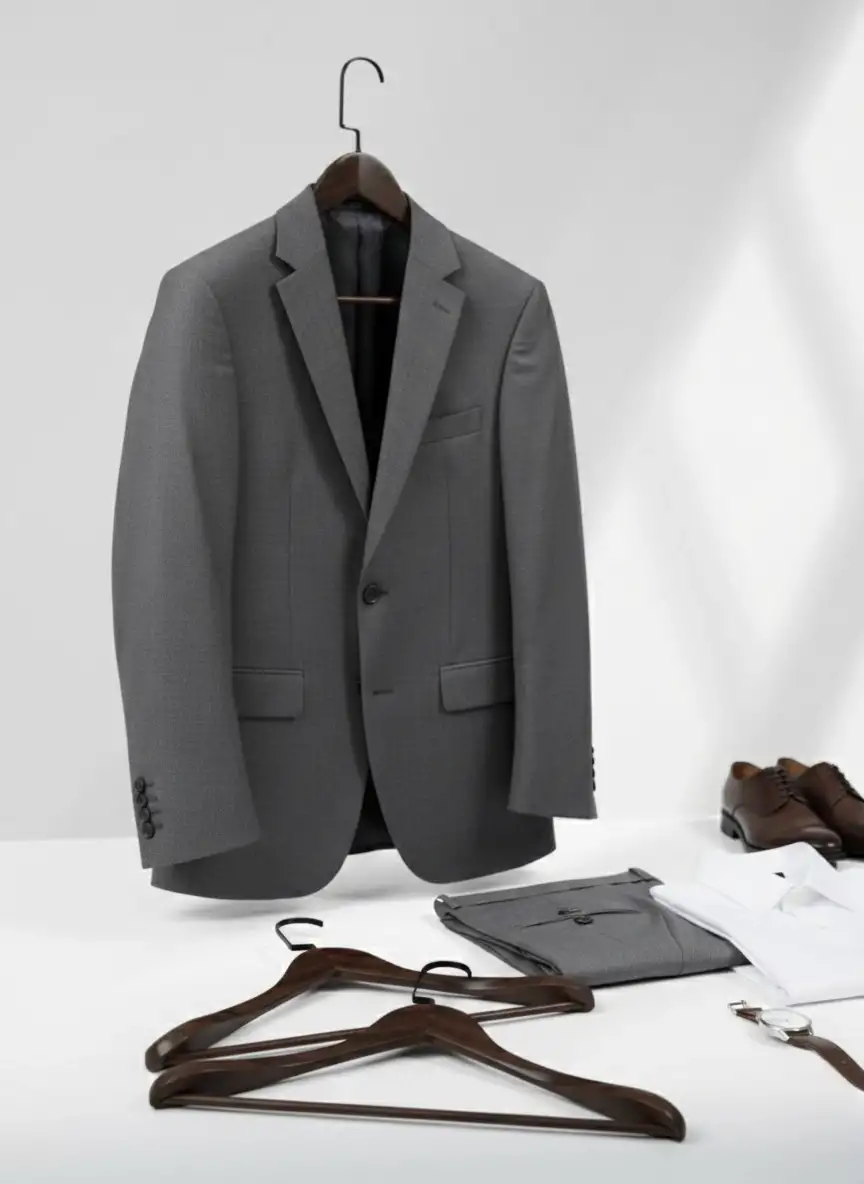 Ceviz Ahşap Siyah Lama Kancalı Pabuçlu Takım Elbise Askısı