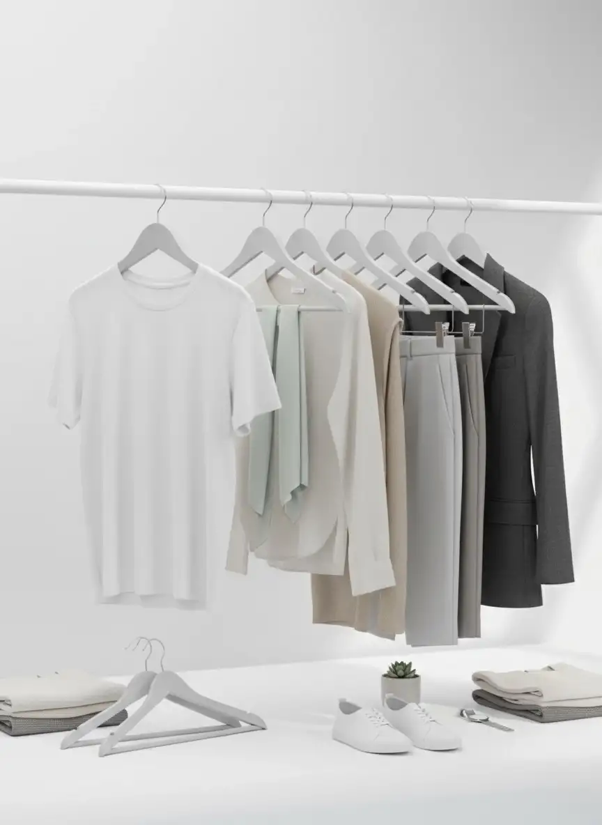 Gri Ahşap Elbise Pantolon Askısı