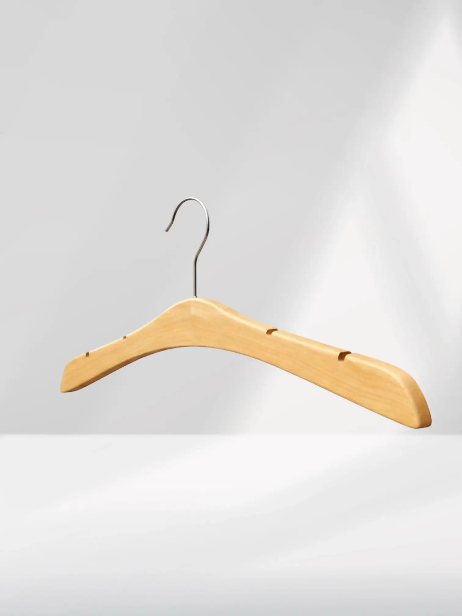 Naturel Ahşap Nikel Kancalı Gelinlik Triko Abiye Askısı