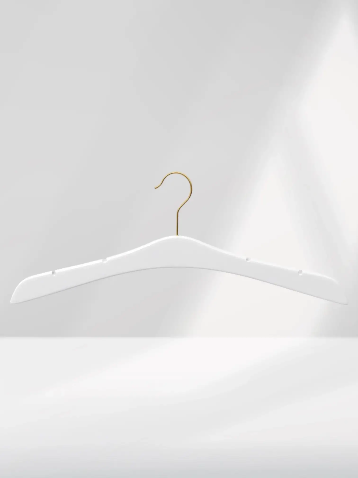 Beyaz Ahşap Gold Kancalı Gelinlik Triko Abiye Askısı