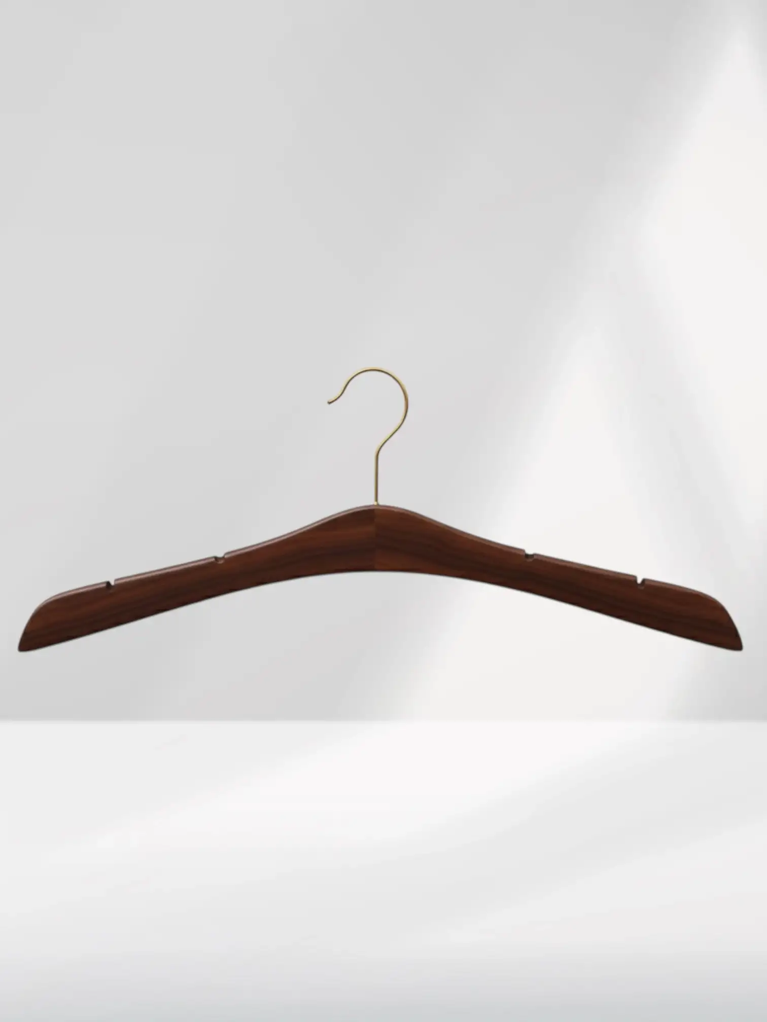 Ceviz Ahşap Gold Kancalı Gelinlik Triko Abiye Askısı