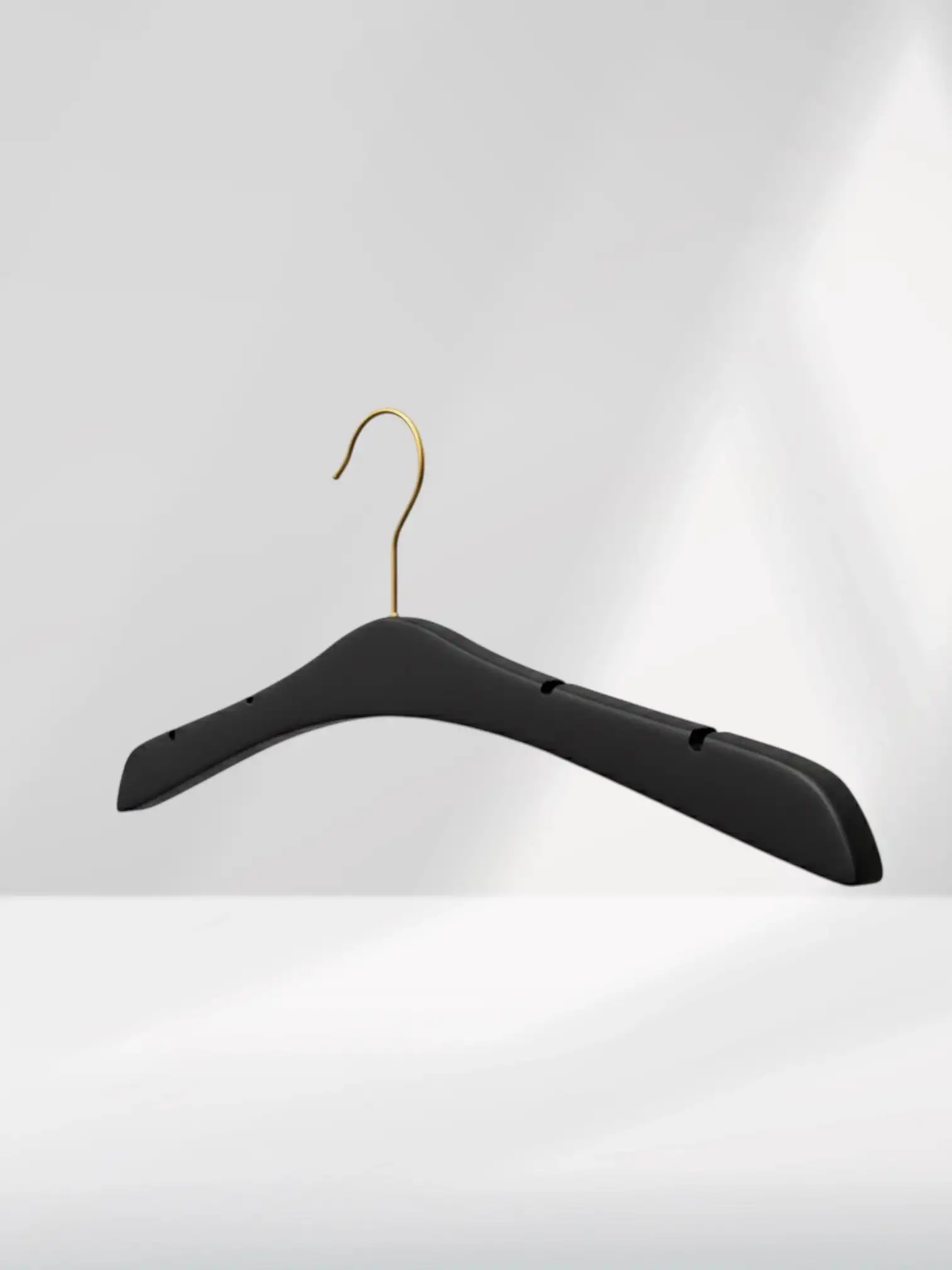 Siyah Ahşap Gold Kancalı Gelinlik Triko Abiye Askısı