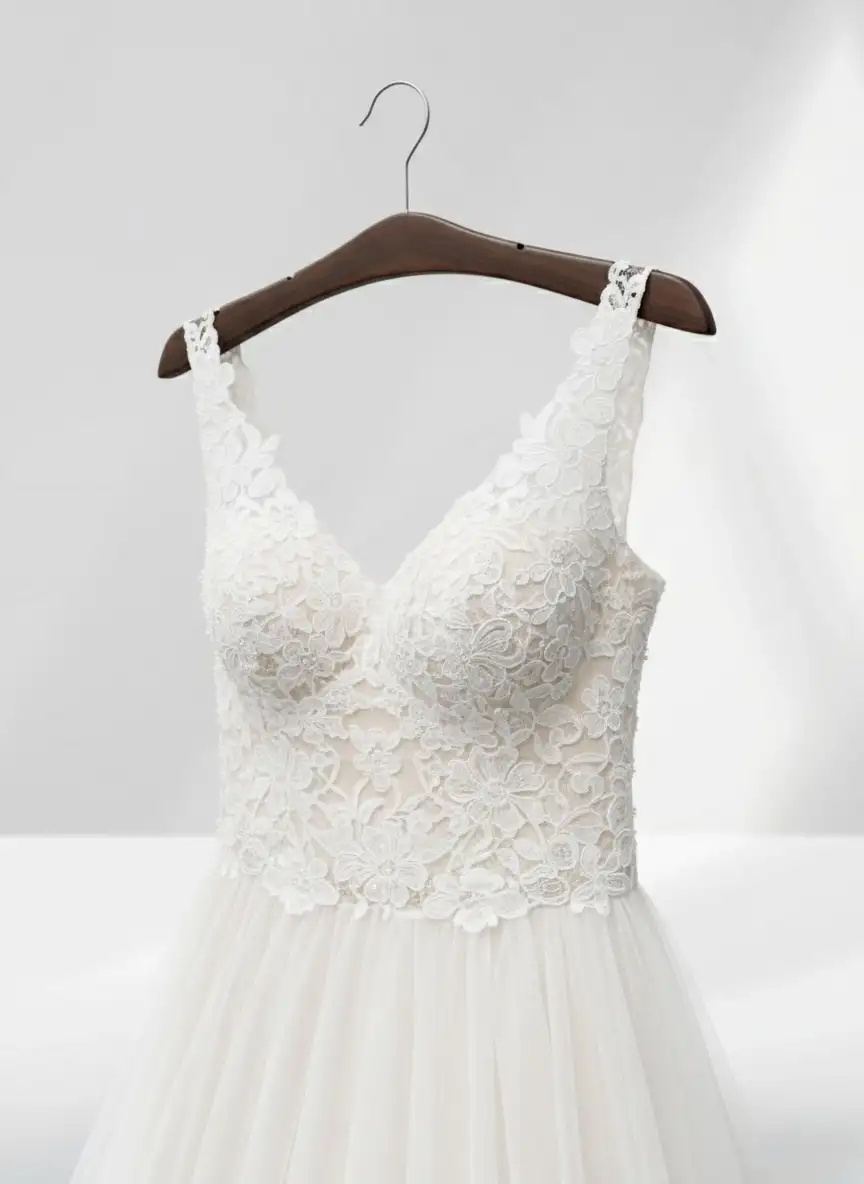 Ceviz Ahşap Nikel Kancalı Gelinlik Triko Abiye Askısı