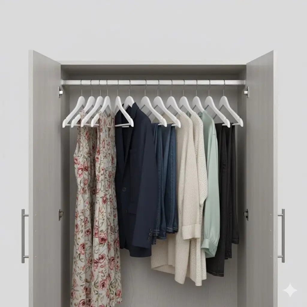 Beyaz Ahşap Elbise Pantolon Askısı