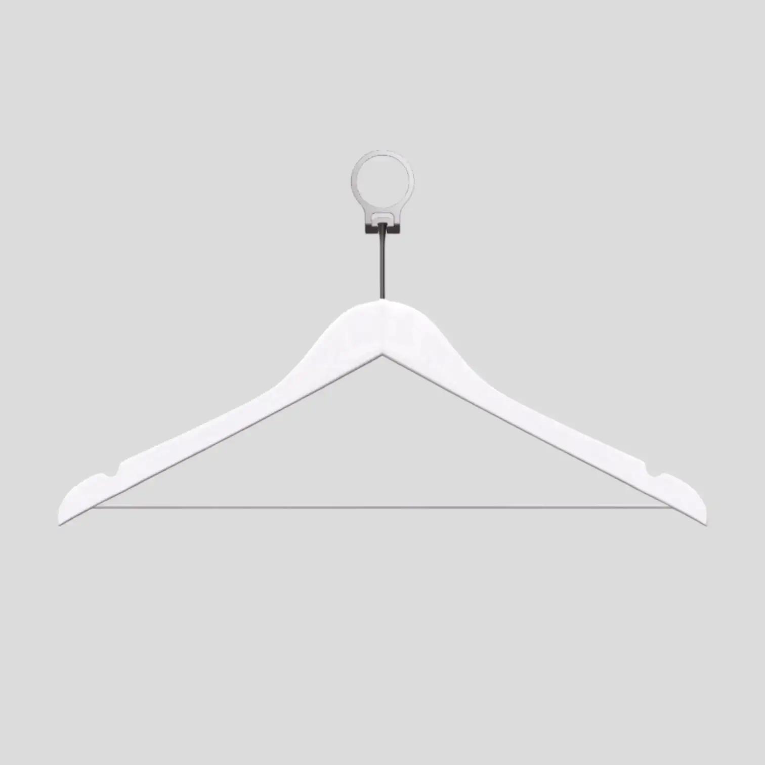 Beyaz Ahşap Otel Elbise Pantolon Askısı