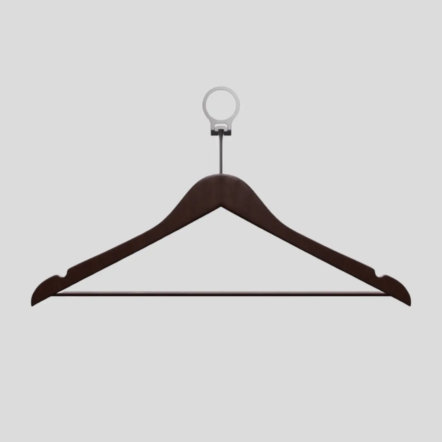 Ceviz Ahşap Otel Elbise Pantolon Askısı