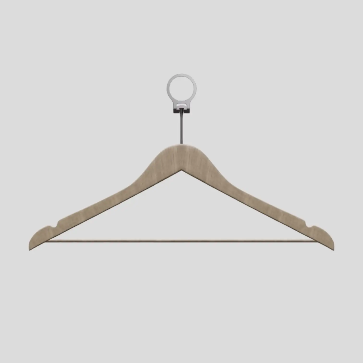 Naturel Ahşap Otel Elbise Pantolon Askısı