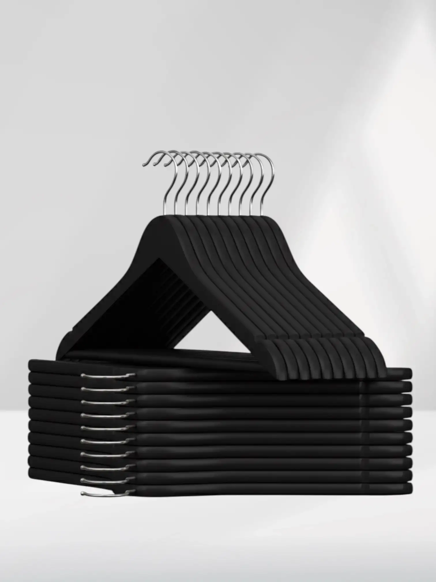 Siyah Ahşap Elbise Pantolon Askısı