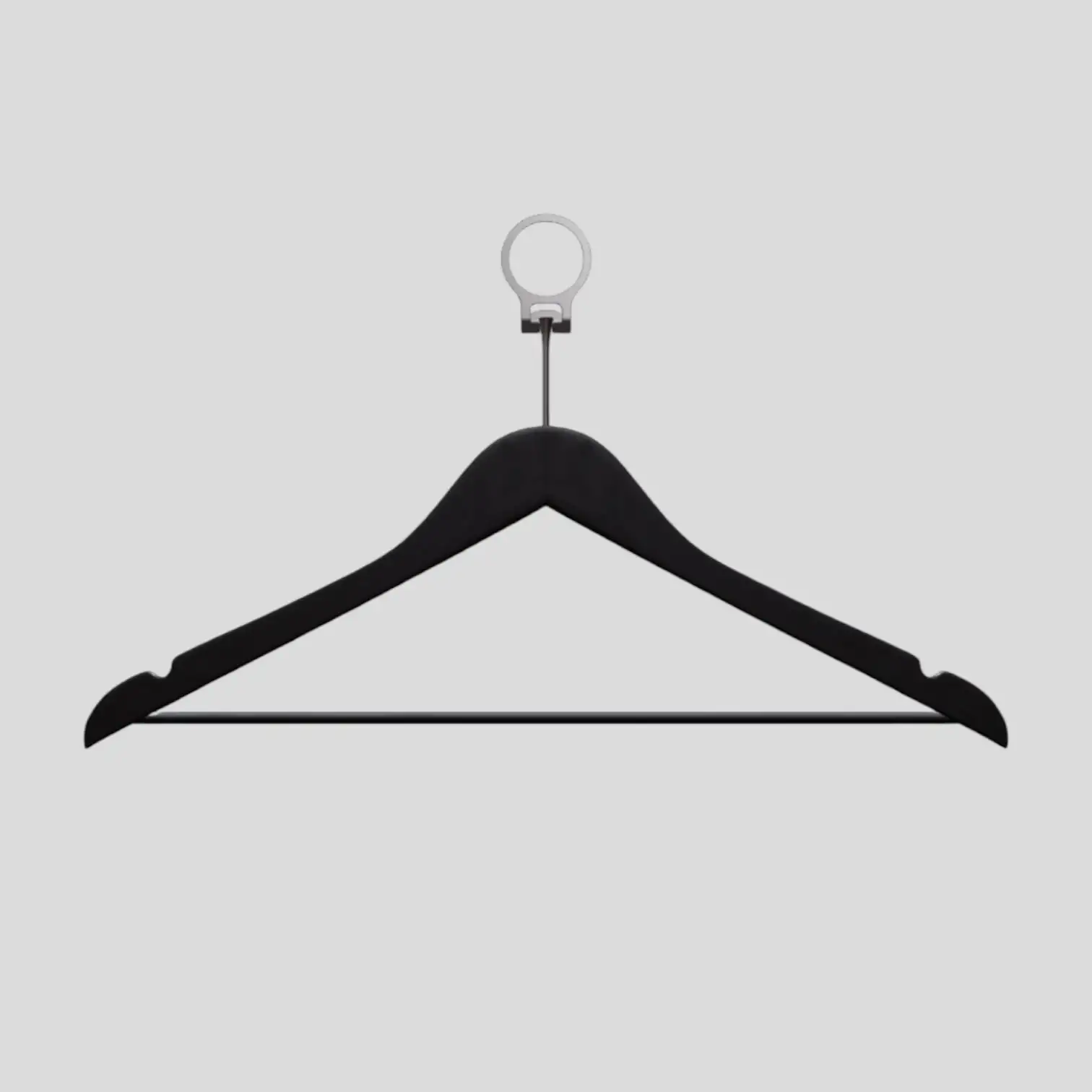 Siyah Ahşap Otel Elbise Pantolon Askısı