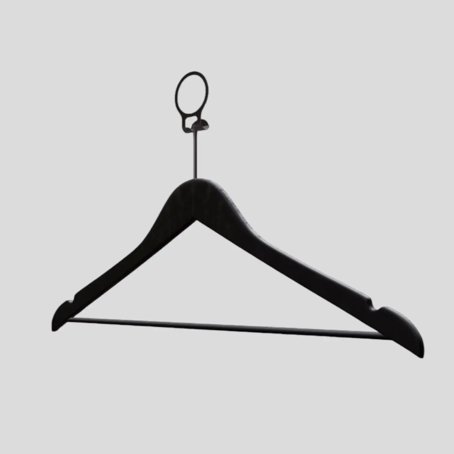 Siyah Ahşap Otel Elbise Pantolon Askısı