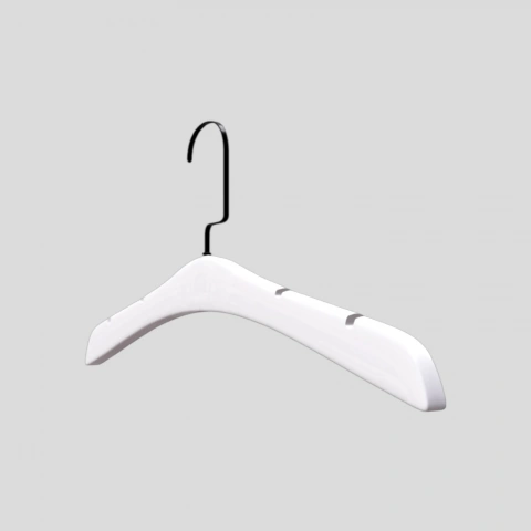 Beyaz Ahşap Siyah Lama Kancalı Gelinlik Triko Abiye Askısı