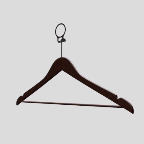 Ceviz Ahşap Otel Elbise Pantolon Askısı