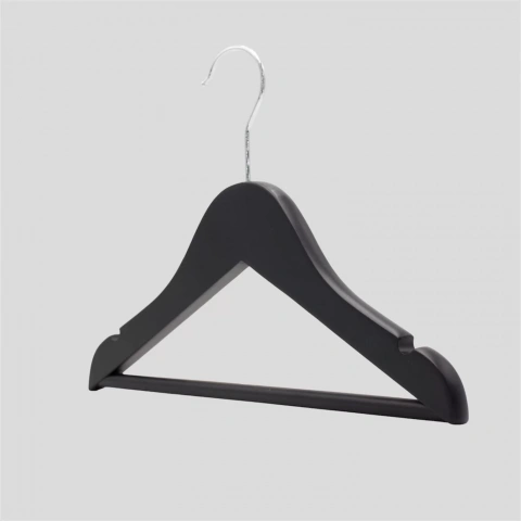 Siyah Ahşap Bebek Elbise Pantolon Askısı