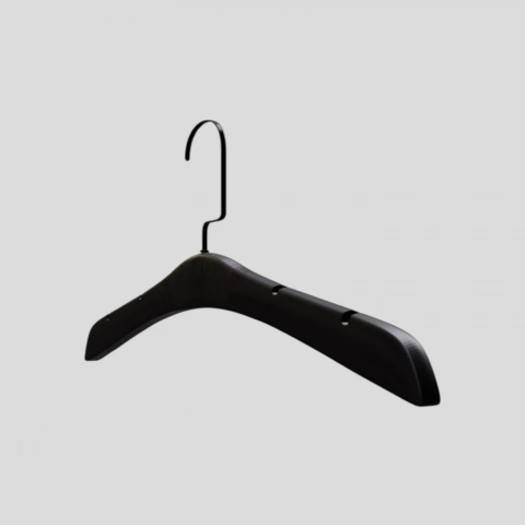 Siyah Ahşap Siyah Lama Kancalı Gelinlik Triko Abiye Askısı