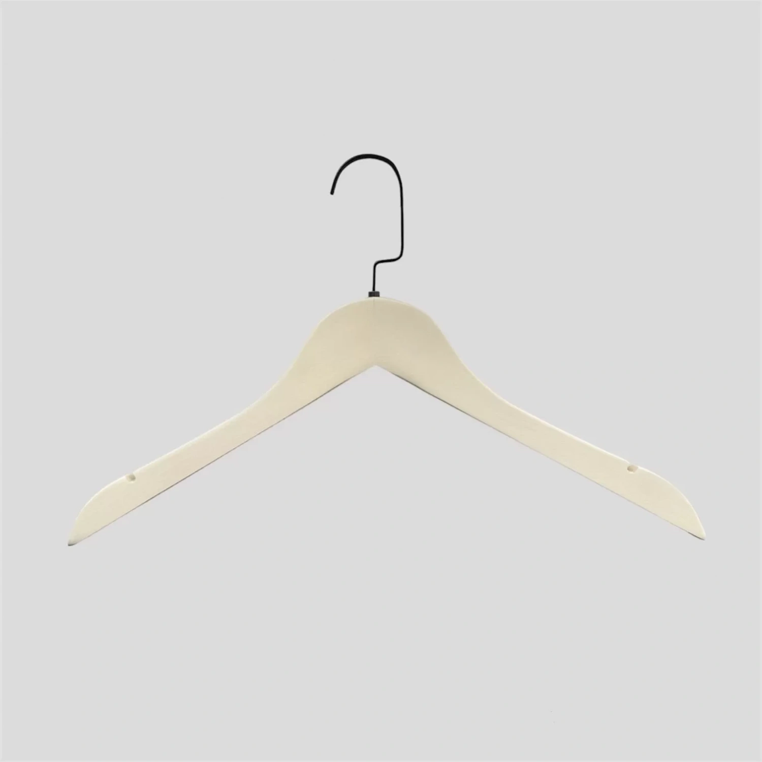 Bej Ahşap Siyah Lama Kancalı Gömlek Bluz Askısı