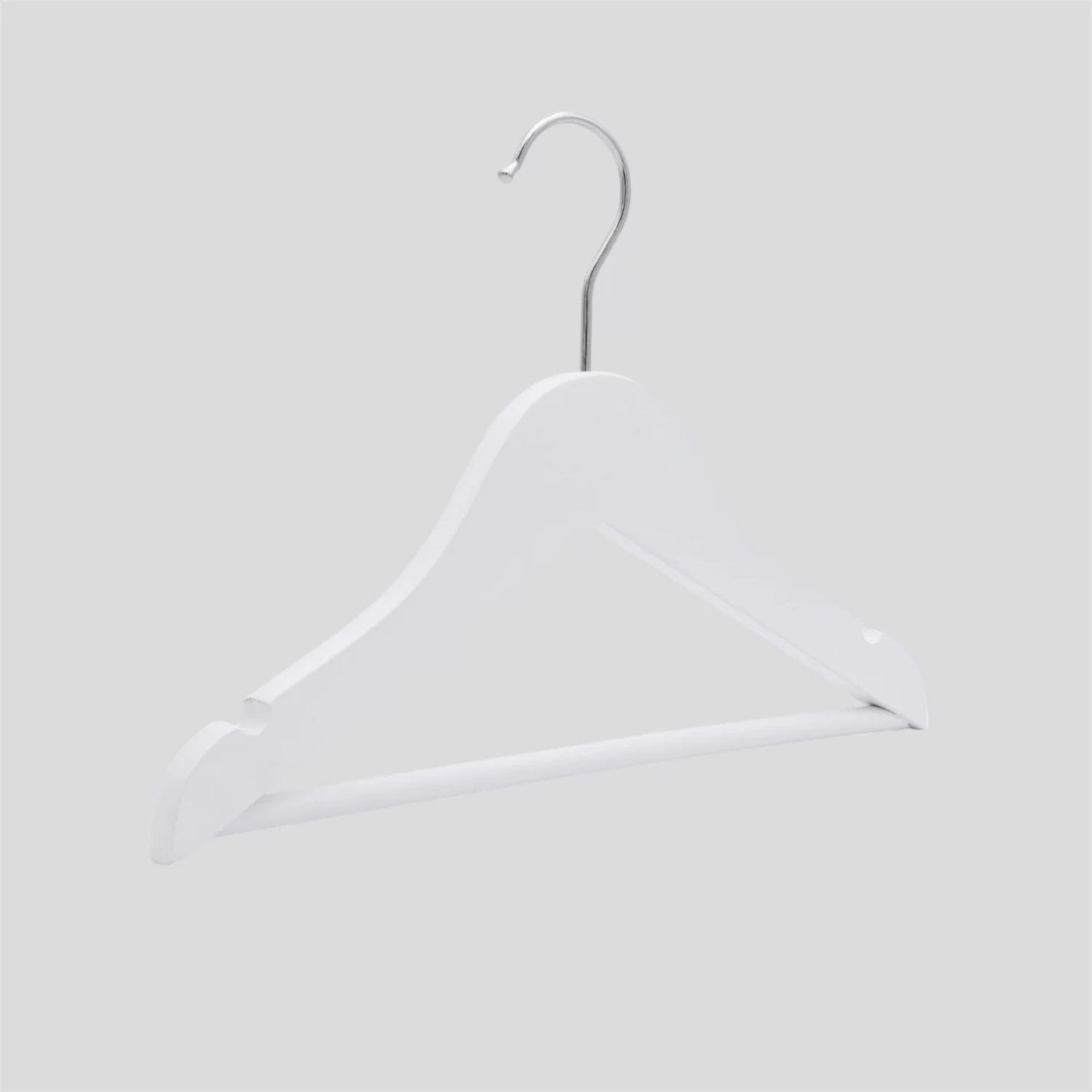 Beyaz Ahşap Bebek Elbise Pantolon Askısı