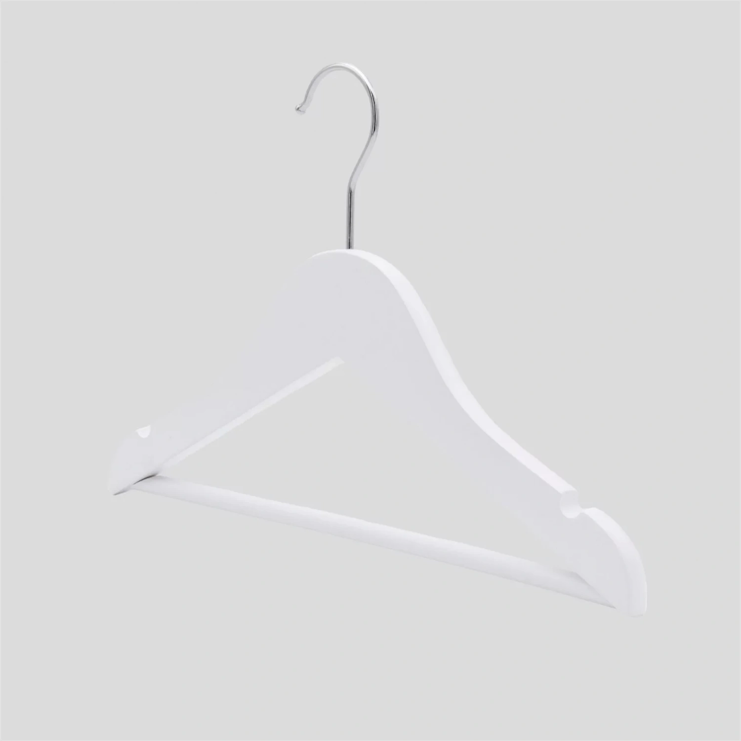 Beyaz Ahşap Bebek Elbise Pantolon Askısı