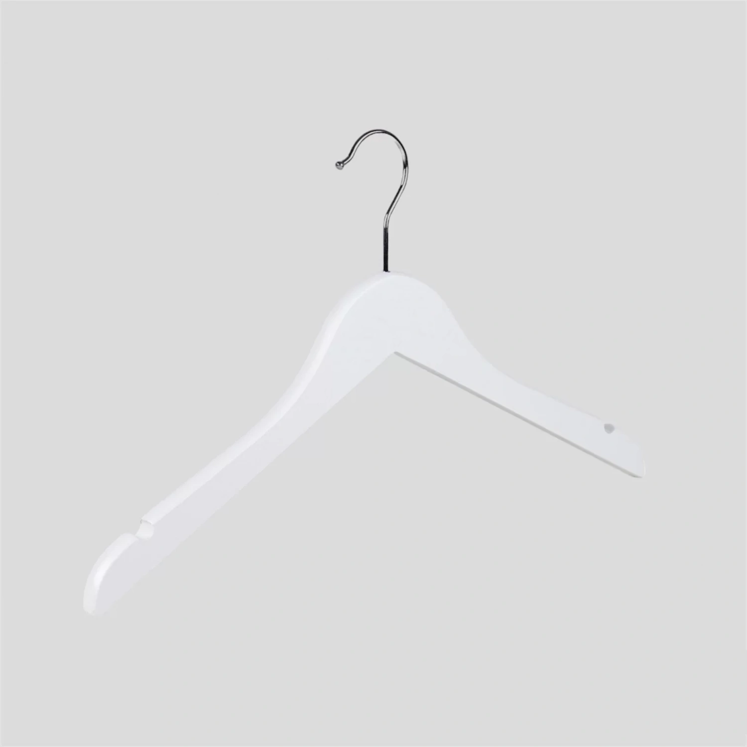 Beyaz Ahşap Elbise Gömlek Askısı