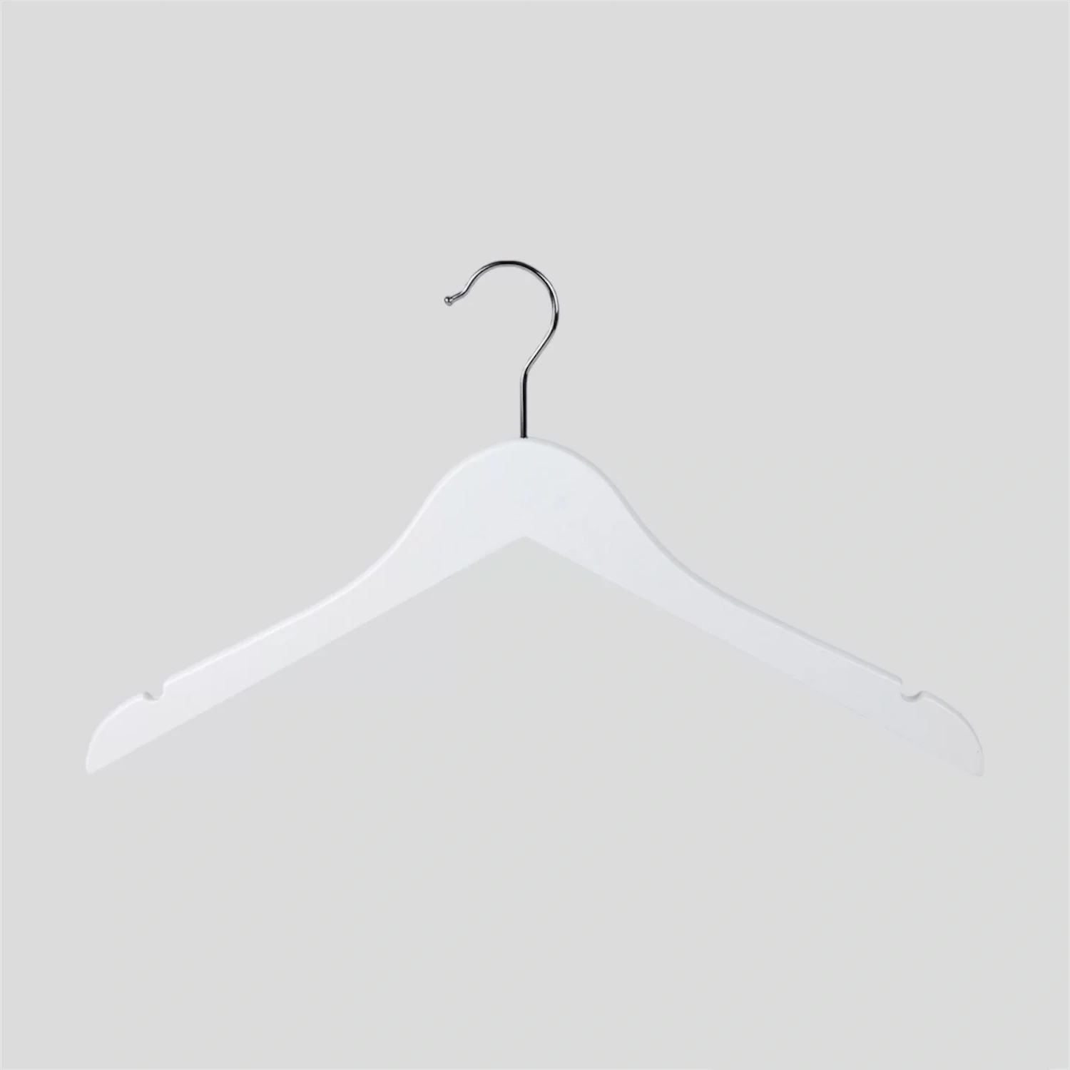 Beyaz Ahşap Elbise Gömlek Askısı