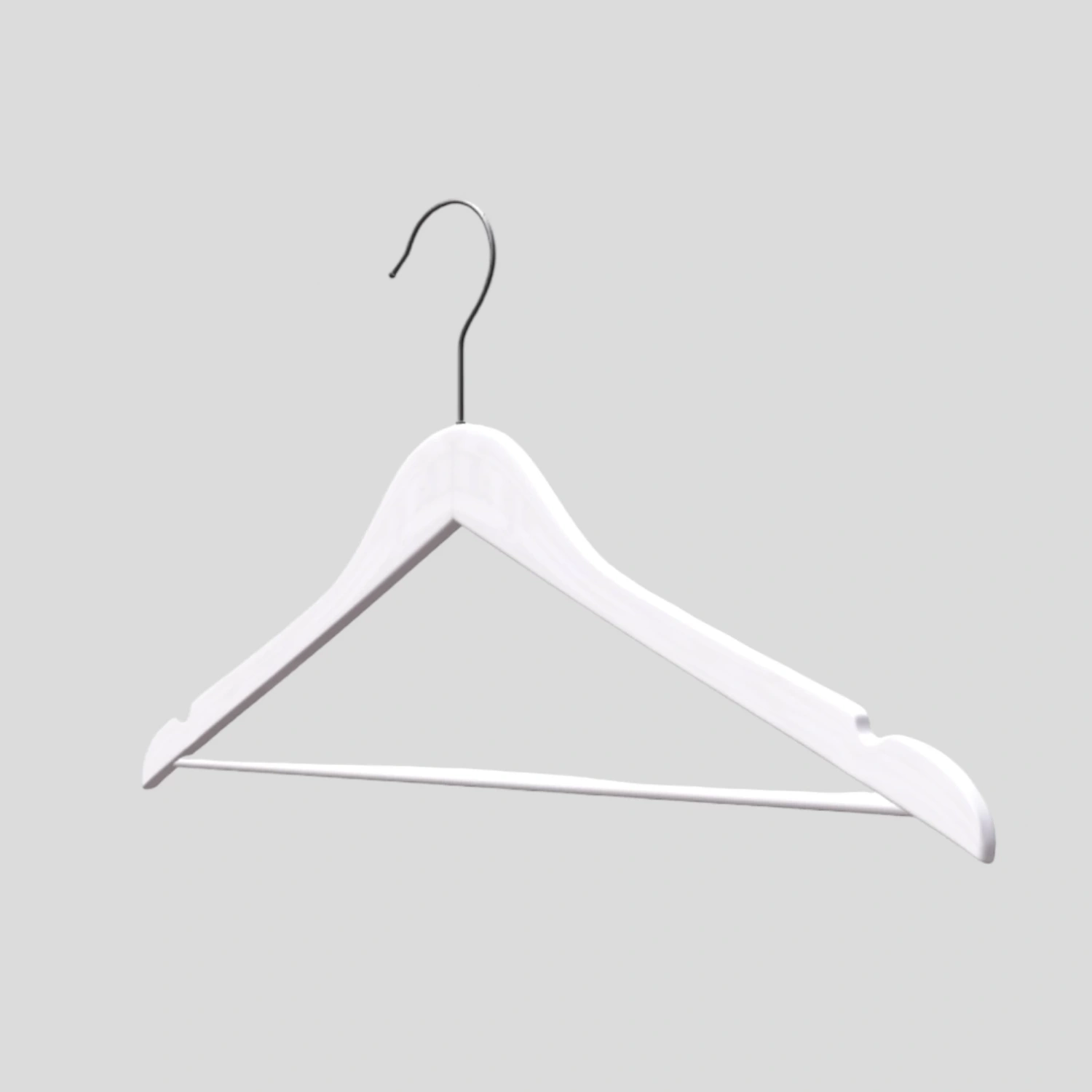 Beyaz Ahşap Elbise Pantolon Askısı