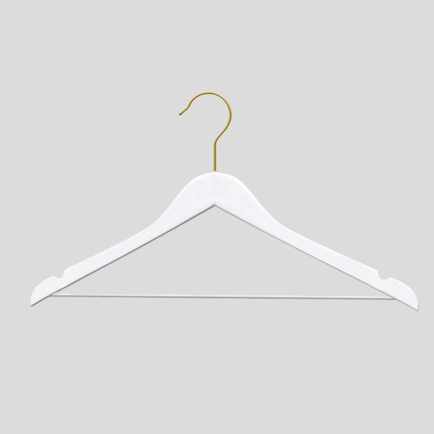 Beyaz Ahşap Elbise Pantolon Askısı Gold Kanca