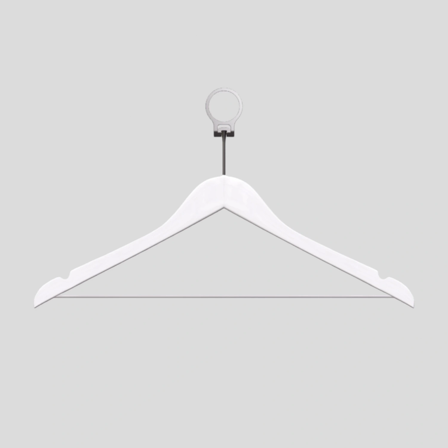 Beyaz Ahşap Otel Elbise Pantolon Askısı