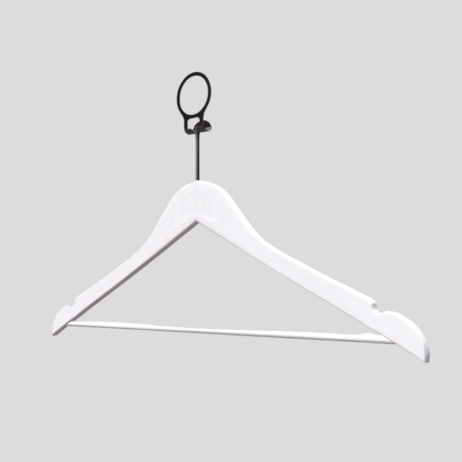 Beyaz Ahşap Otel Elbise Pantolon Askısı