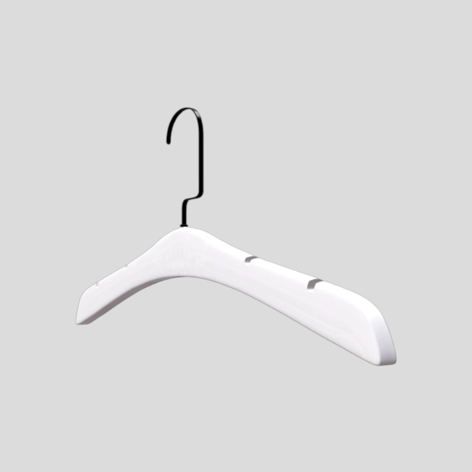 Beyaz Ahşap Siyah Lama Kancalı Gelinlik Triko Abiye Askısı