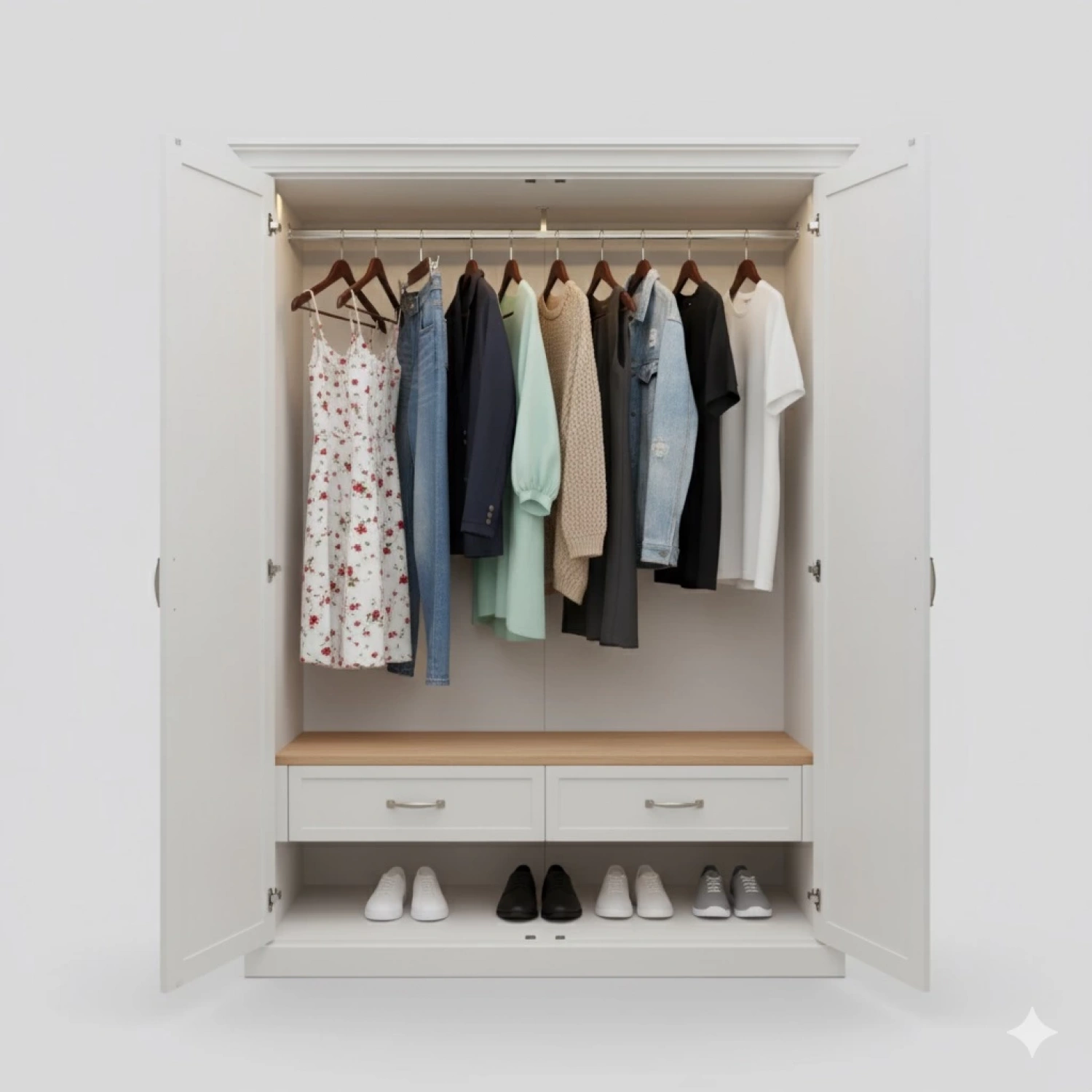 Ceviz Ahşap Elbise Pantolon Askısı