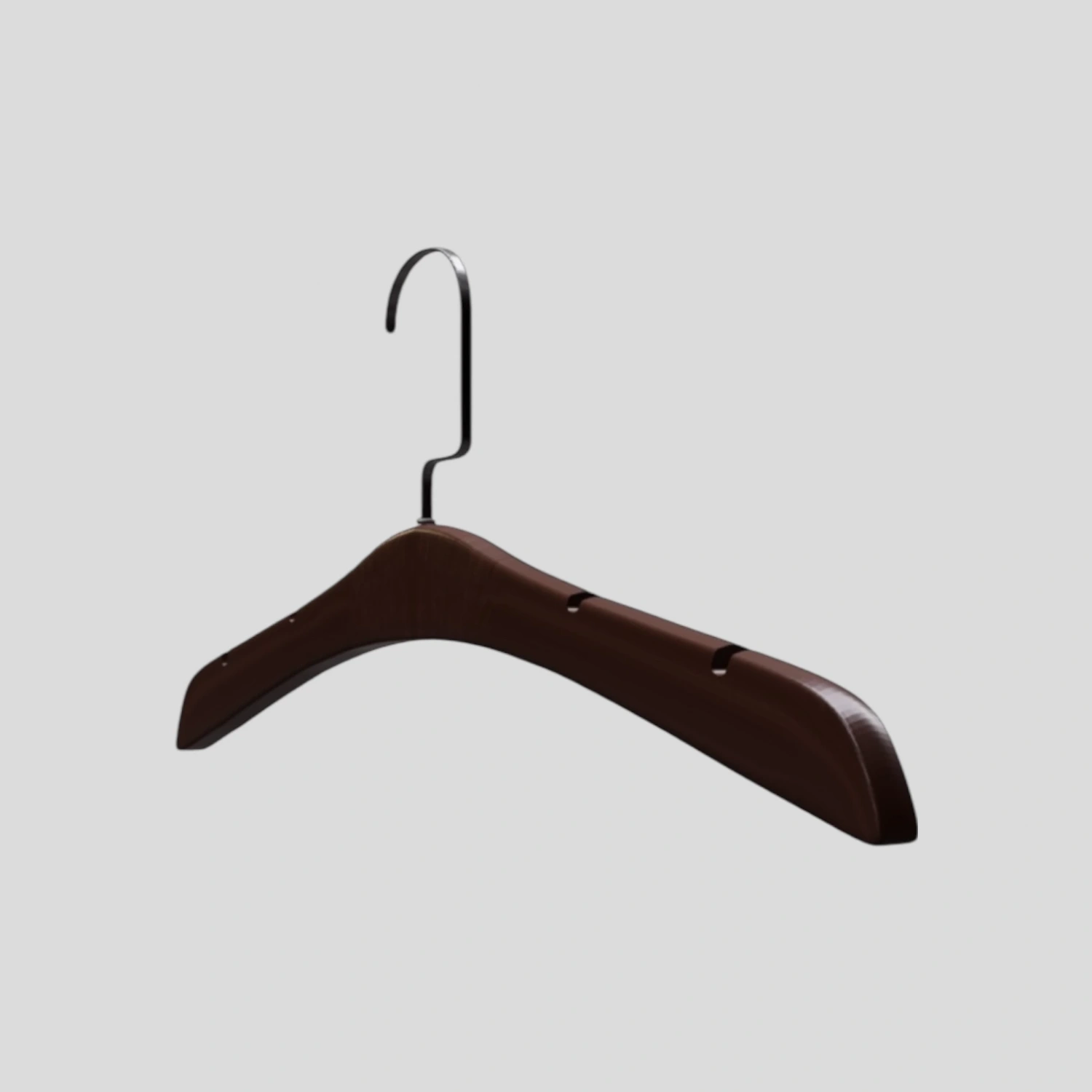 Ceviz Ahşap Nikel Lama Kancalı Gelinlik Triko Abiye Askısı