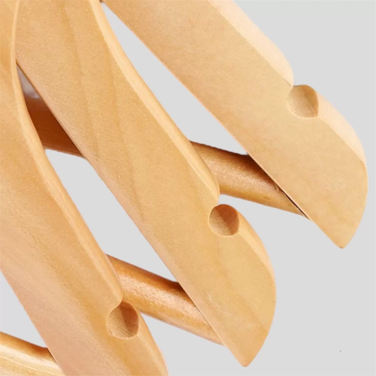 Naturel Ahşap Bebek Elbise Pantolon Askısı