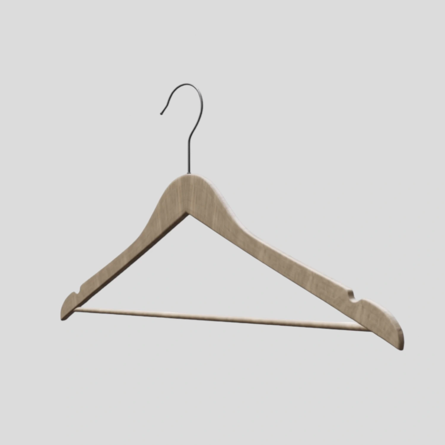 Naturel Ahşap Elbise Pantolon Askısı