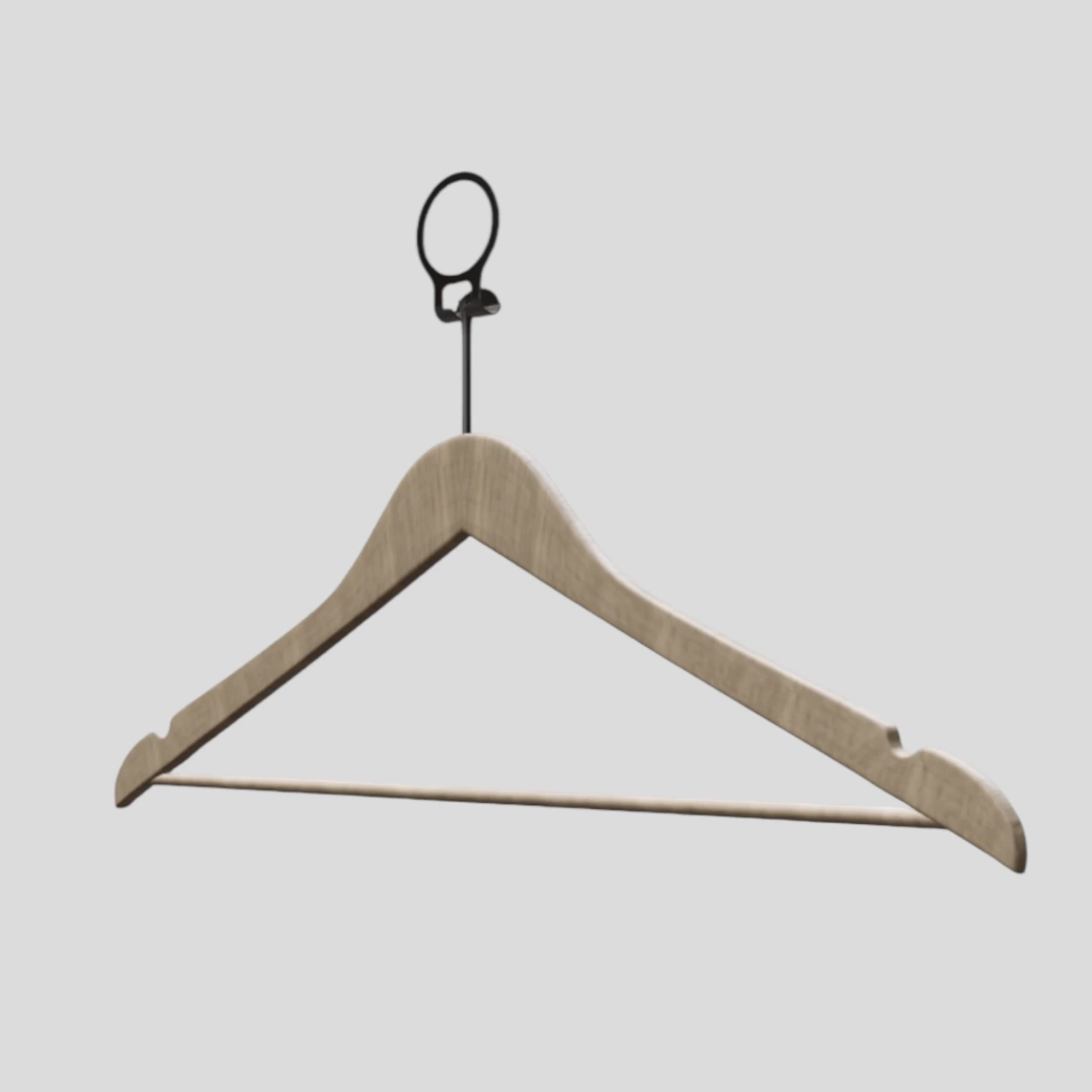 Naturel Ahşap Otel Elbise Pantolon Askısı