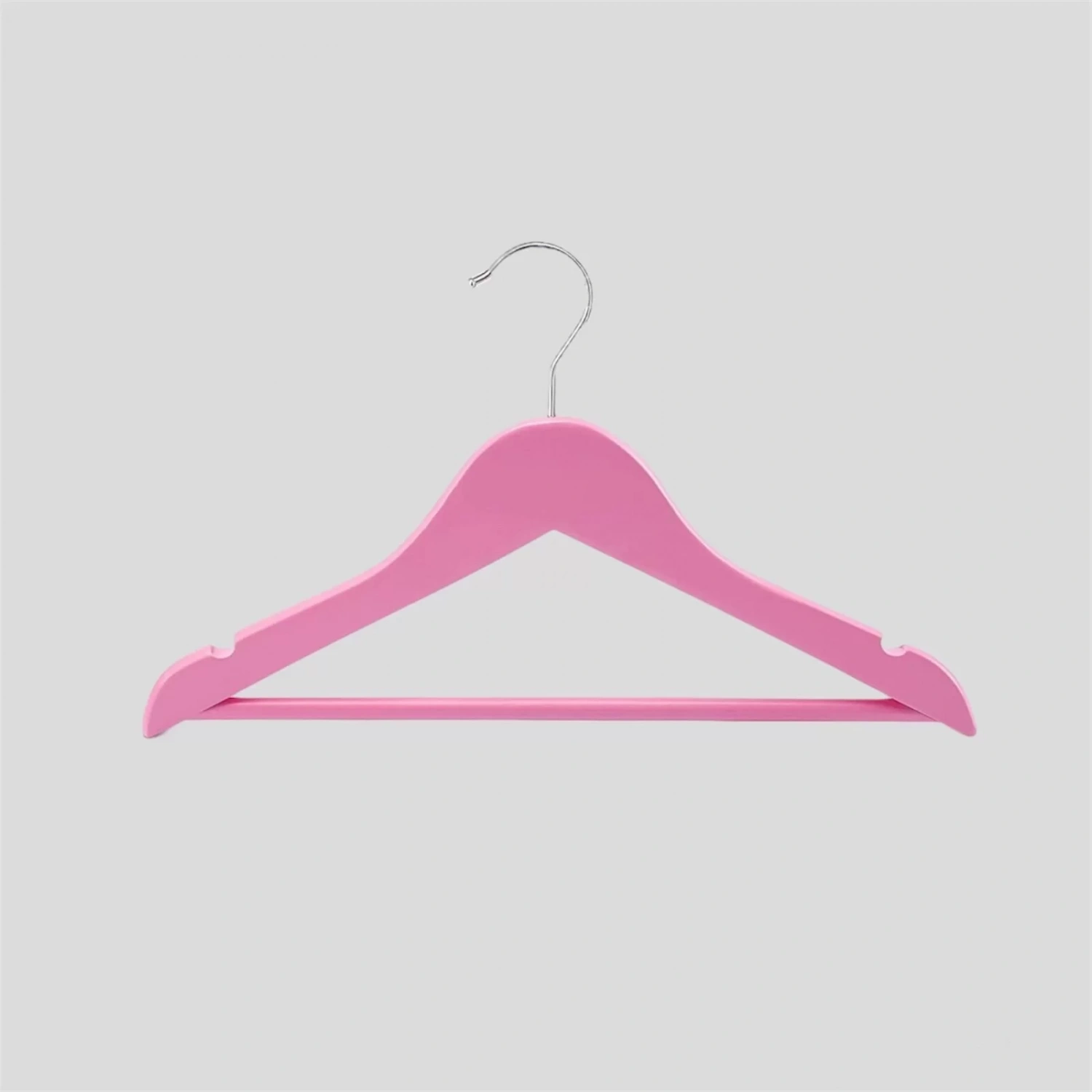 Pembe Ahşap Bebek Elbise Pantolon Askısı