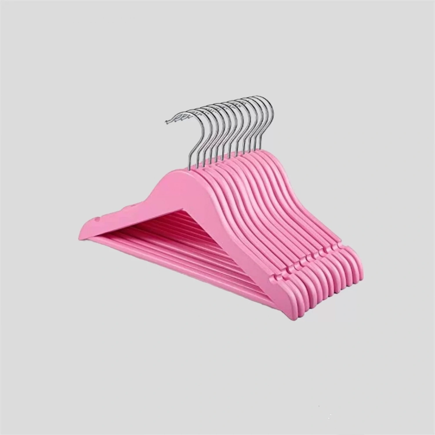 Pembe Ahşap Bebek Elbise Pantolon Askısı