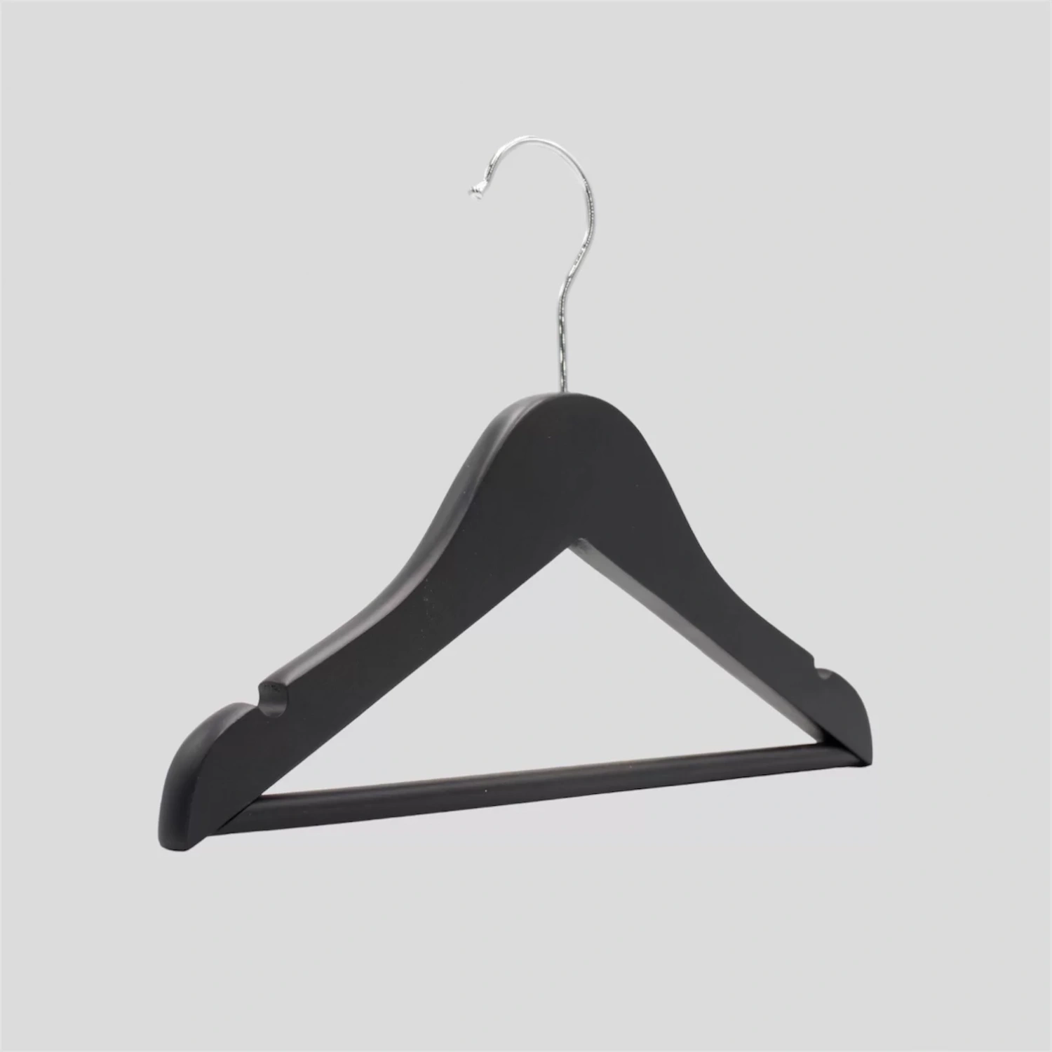 Siyah Ahşap Bebek Elbise Pantolon Askısı